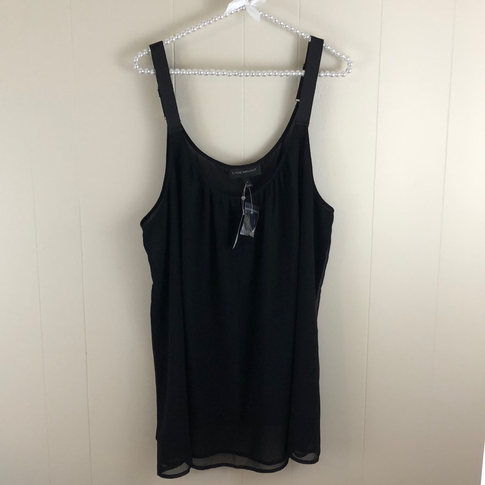 NWT Lane Bryant black key hole sheer top. Sz 24.